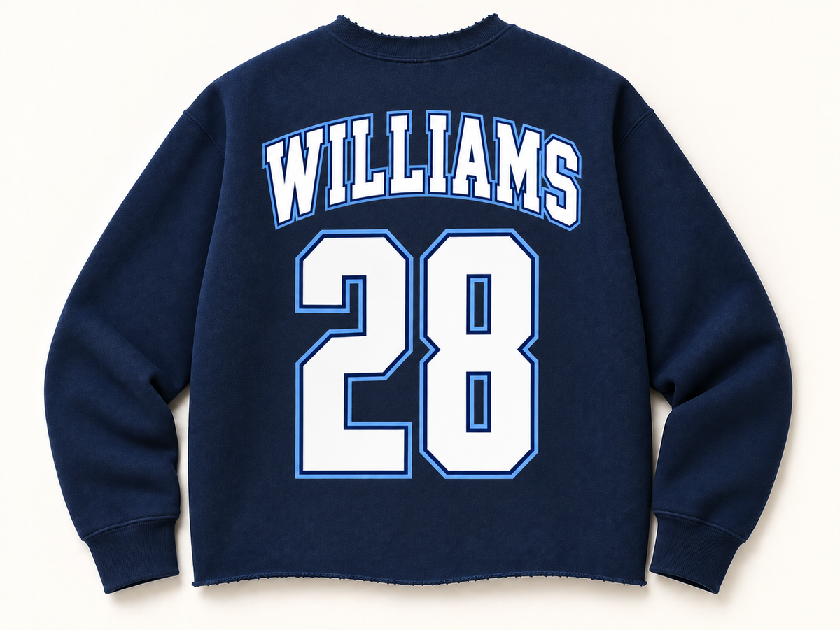 A5 Raw Cut Cardigan - Optional Back Name and Number