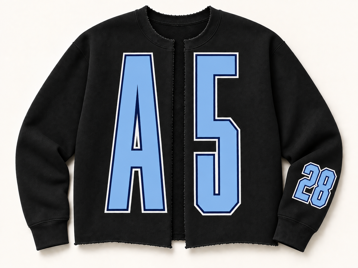 A5 Raw Cut Cardigan - Black