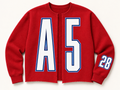 A5 Raw Cut Cardigan - Cardinal Red