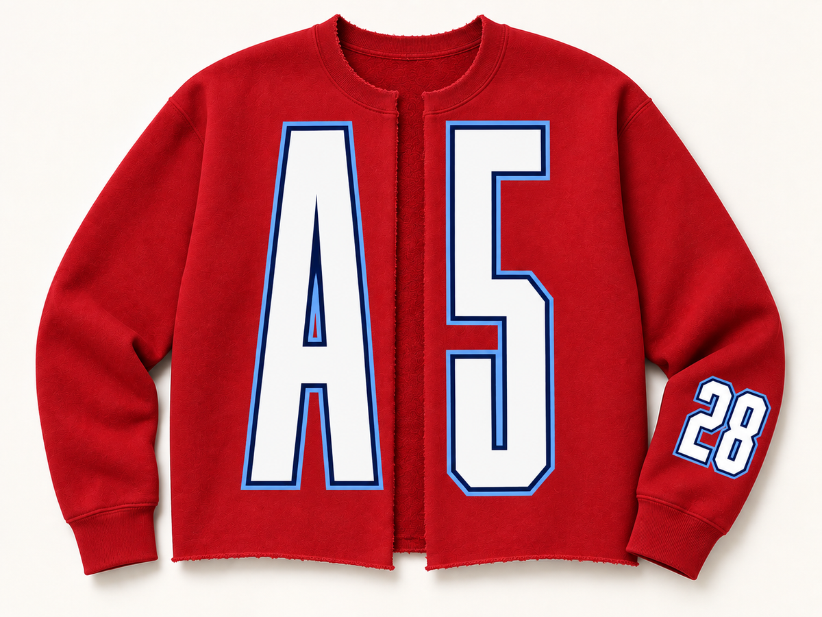 A5 Raw Cut Cardigan - Cardinal Red