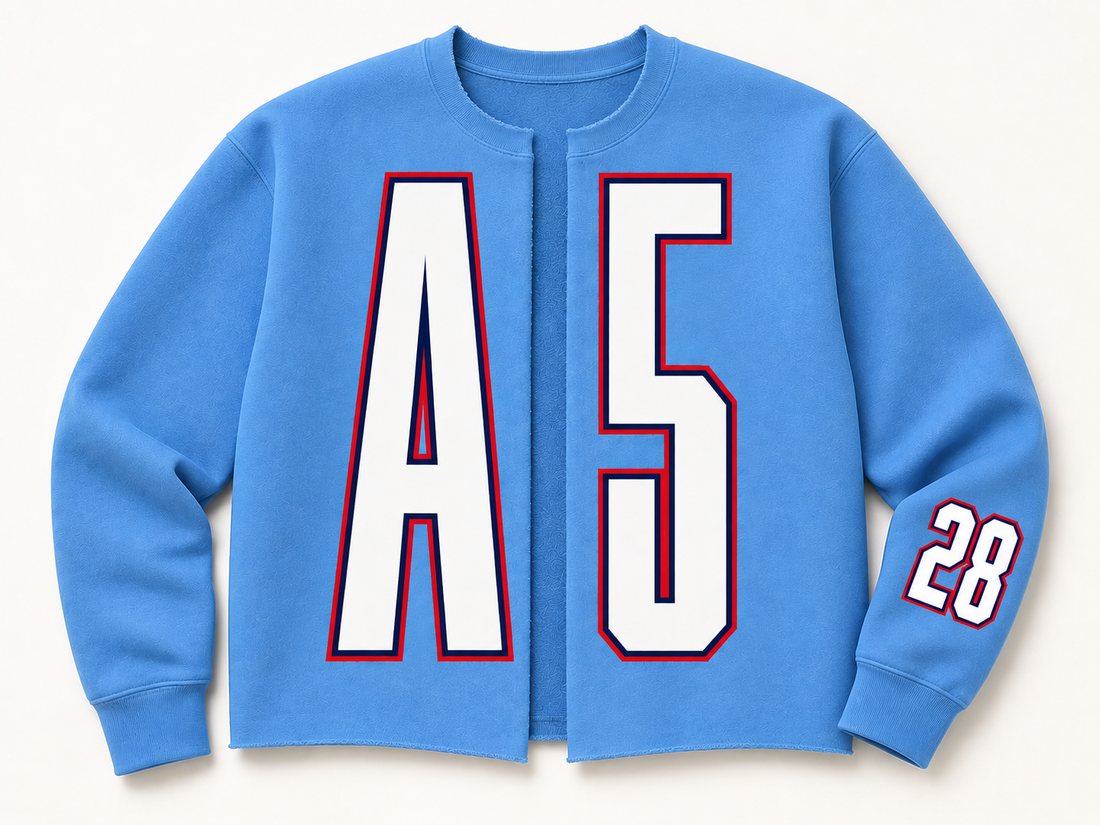 A5 Raw Cut Cardigan - Carolina Blue