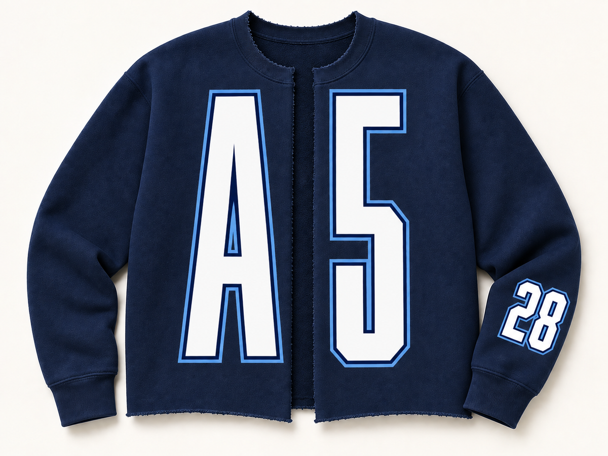 A5 Raw Cut Cardigan - Navy