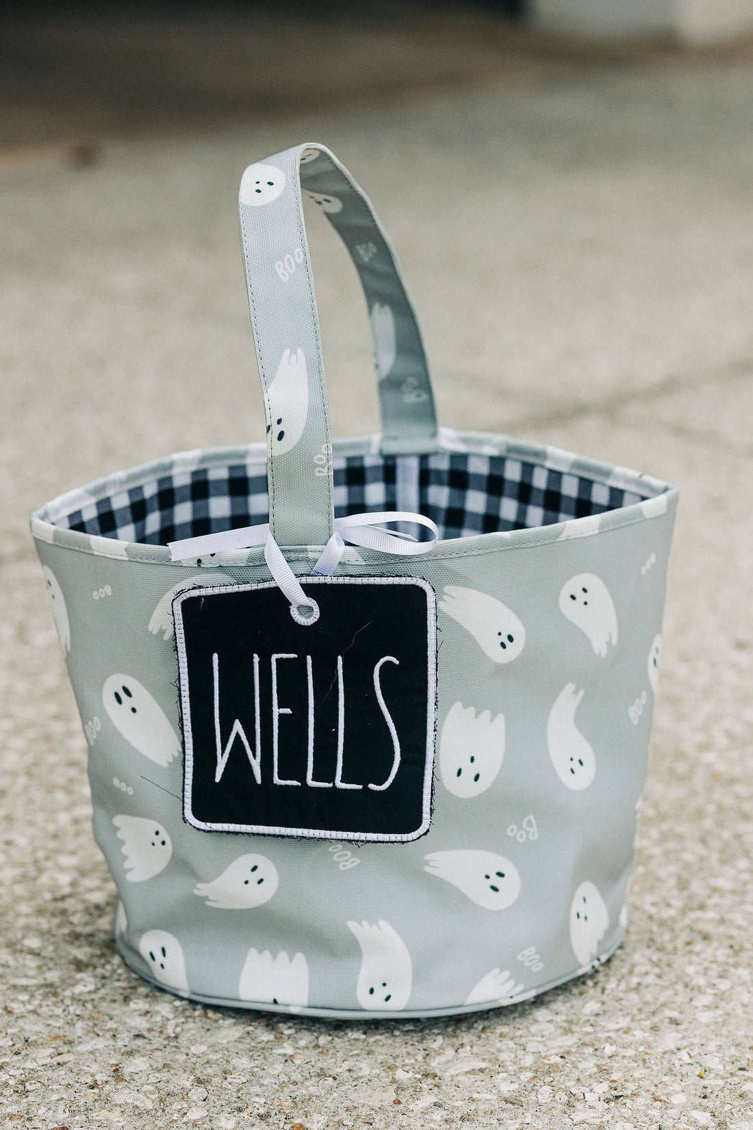Halloween Basket - Ghosts on Gray