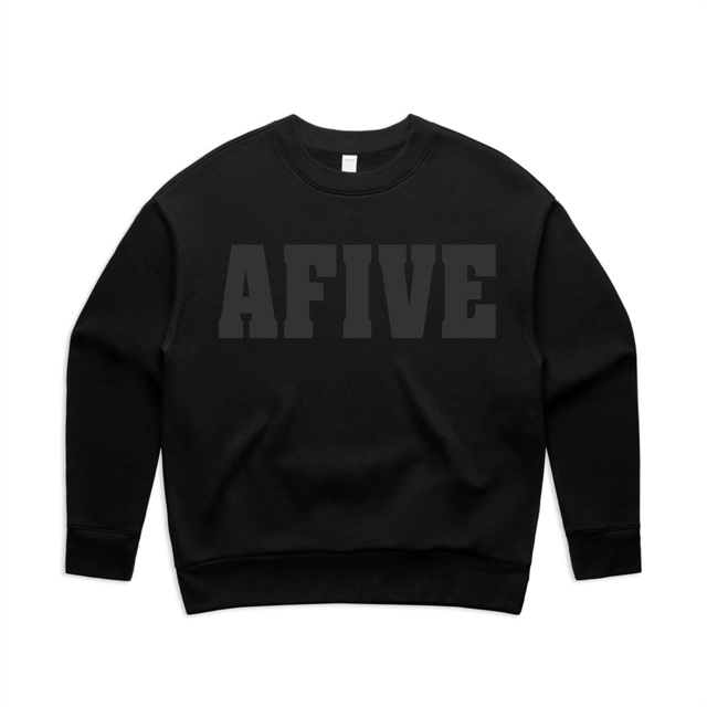 AFIVE Tone-on-Tone Puff Women's Relaxed Crew - Powder
