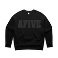AFIVE Tone-on-Tone Puff Women's Relaxed Crew - Black