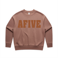 AFIVE Tone-on-Tone Puff Women's Relaxed Crew - Hazy Pink