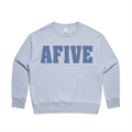 AFIVE Tone-on-Tone Puff Women's Relaxed Crew - Powder