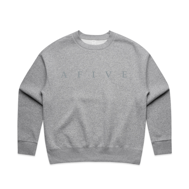 AFIVE Tone-on-Tone Relaxed Crew - Athletic Heather