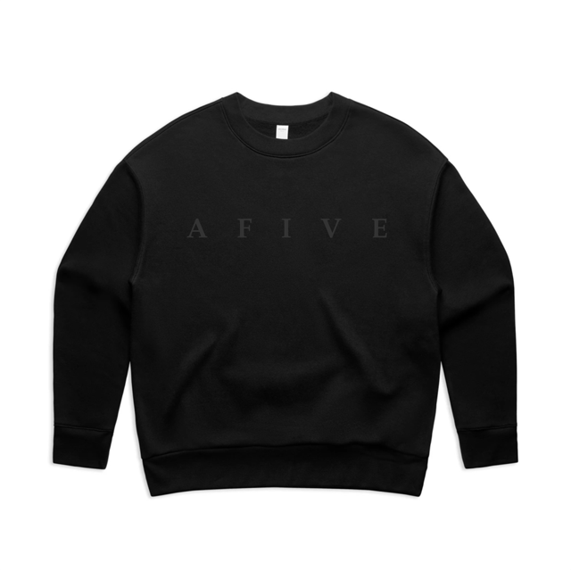 AFIVE Tone-on-Tone Relaxed Crew - Black