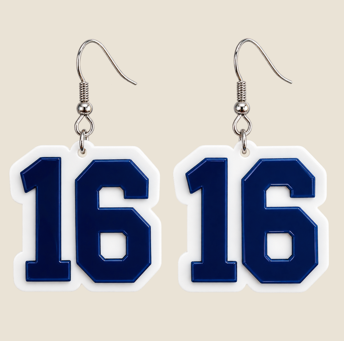 Dunwoody Custom Player Number Earrings