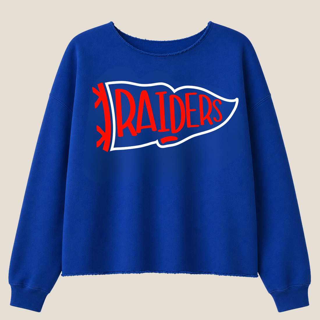 Raiders Pennant Raw Edge Crewneck